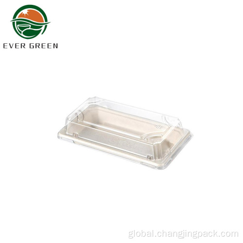 Bagasse Pulp Sushi Container Disposable 100% natural wheat straw fiber degradable tray Factory